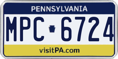 PA license plate MPC6724