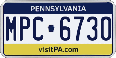 PA license plate MPC6730