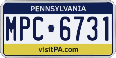 PA license plate MPC6731