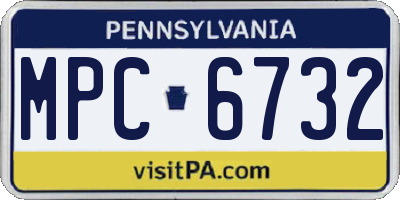 PA license plate MPC6732