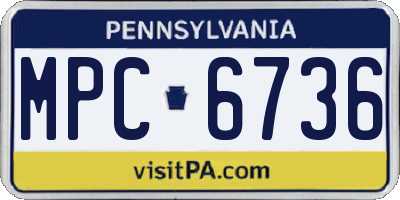 PA license plate MPC6736
