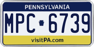 PA license plate MPC6739