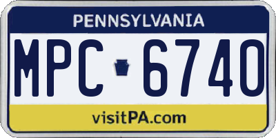 PA license plate MPC6740