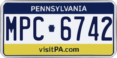 PA license plate MPC6742