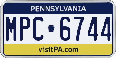 PA license plate MPC6744