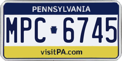 PA license plate MPC6745