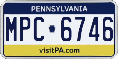 PA license plate MPC6746