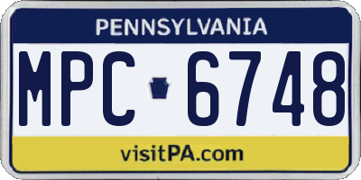 PA license plate MPC6748