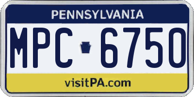 PA license plate MPC6750
