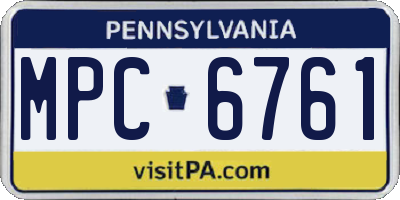 PA license plate MPC6761