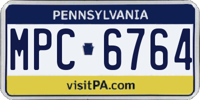 PA license plate MPC6764