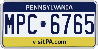 PA license plate MPC6765