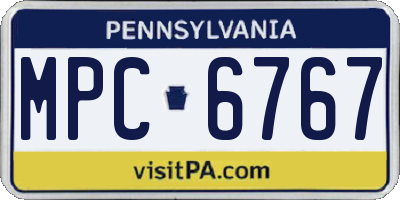 PA license plate MPC6767
