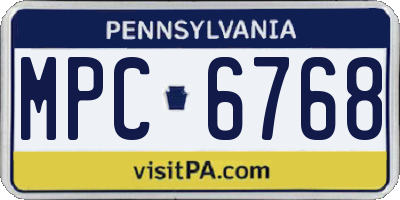 PA license plate MPC6768