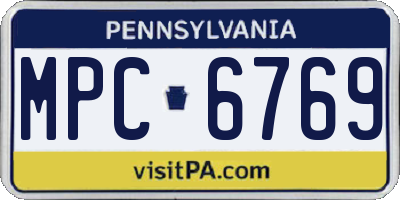 PA license plate MPC6769