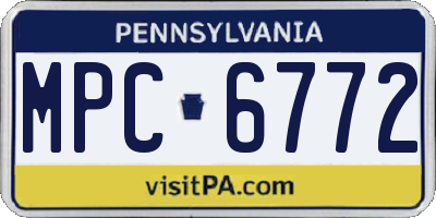 PA license plate MPC6772