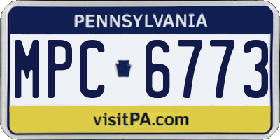 PA license plate MPC6773