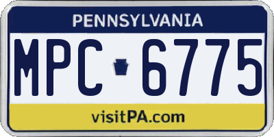 PA license plate MPC6775