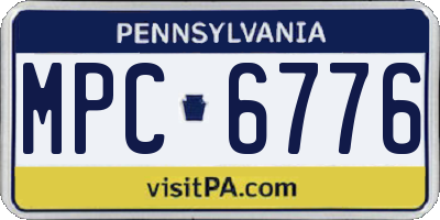 PA license plate MPC6776