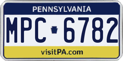 PA license plate MPC6782