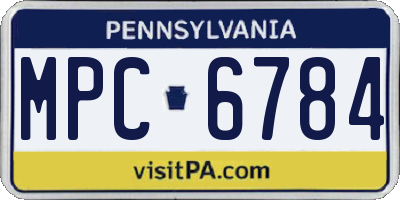 PA license plate MPC6784