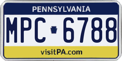 PA license plate MPC6788