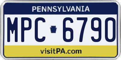 PA license plate MPC6790