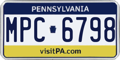 PA license plate MPC6798