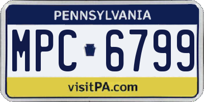 PA license plate MPC6799