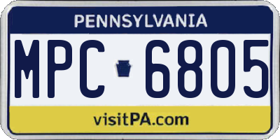 PA license plate MPC6805