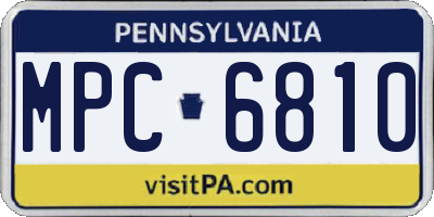 PA license plate MPC6810