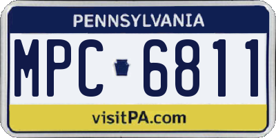 PA license plate MPC6811