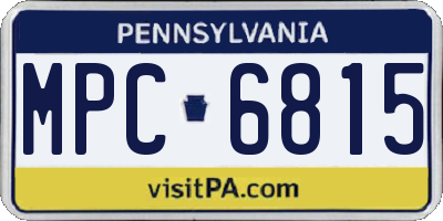 PA license plate MPC6815