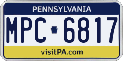 PA license plate MPC6817