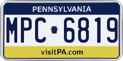 PA license plate MPC6819
