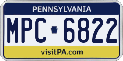 PA license plate MPC6822