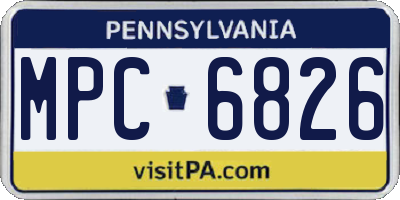 PA license plate MPC6826