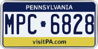 PA license plate MPC6828