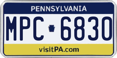 PA license plate MPC6830