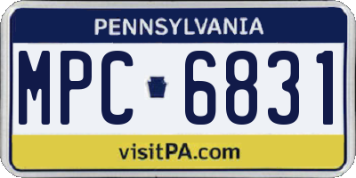 PA license plate MPC6831
