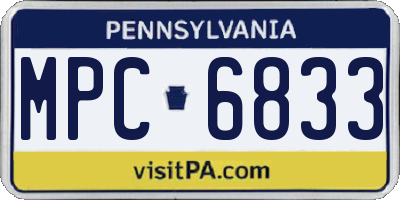 PA license plate MPC6833