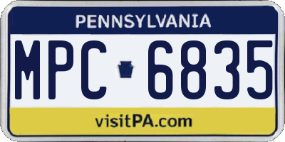 PA license plate MPC6835