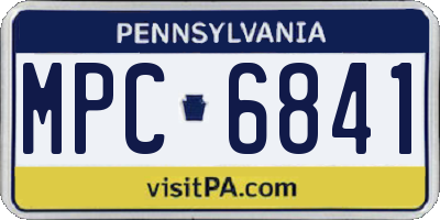 PA license plate MPC6841