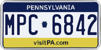 PA license plate MPC6842