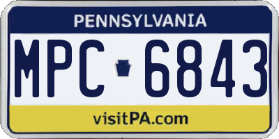 PA license plate MPC6843