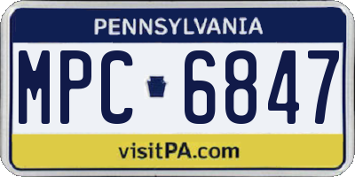 PA license plate MPC6847