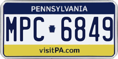 PA license plate MPC6849
