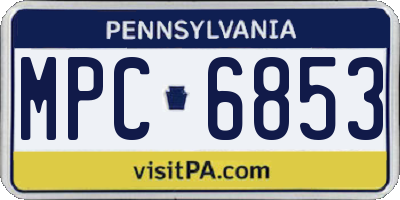 PA license plate MPC6853