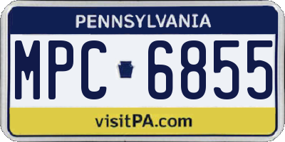 PA license plate MPC6855