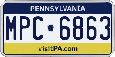 PA license plate MPC6863